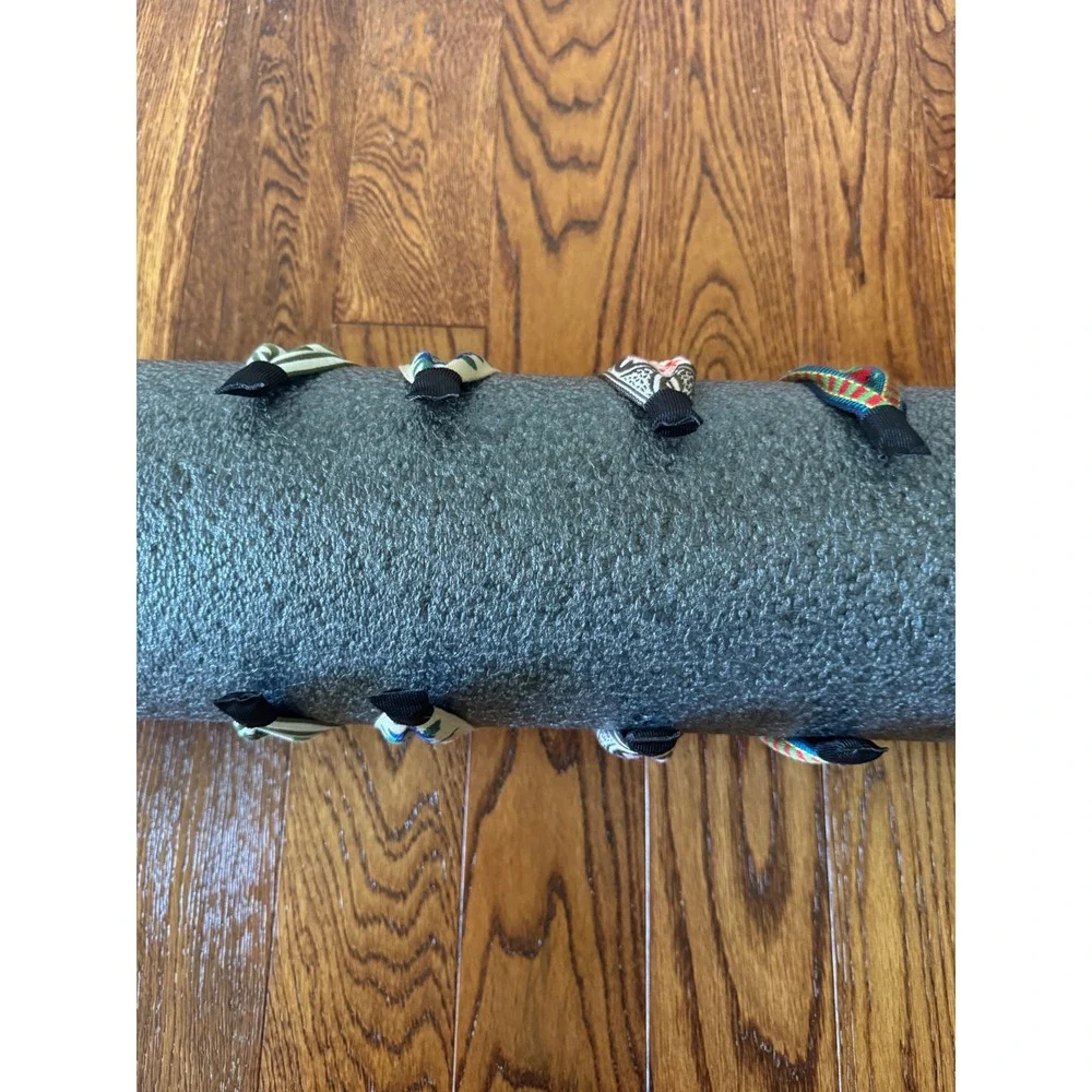 Set of 4 Embroidered Boho Headbands Floral Leaf Heart Folk Style Multi Color